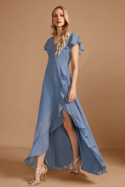 Robe Cérémonie Fluide Marine Élégante - gallery 3
