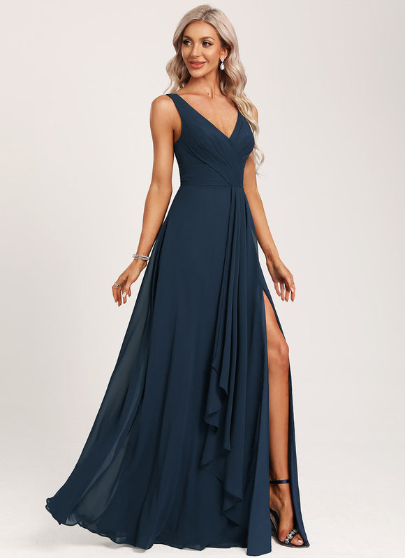 Robe Cérémonie Longue Volants Rose - gallery 2