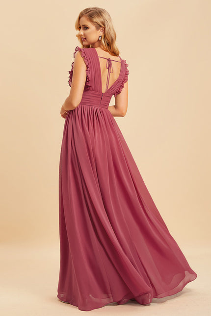 Robe Cérémonie Longue Volants Rose - gallery 6