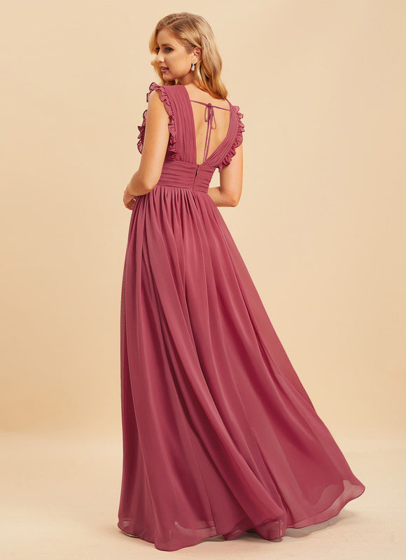 Robe Cérémonie Longue Volants Rose - gallery 6