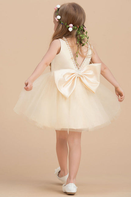 Robe Cérémonie Satinée Enfantine