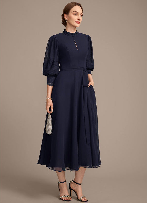Robe Cérémonie Col Montant Marine - gallery 3