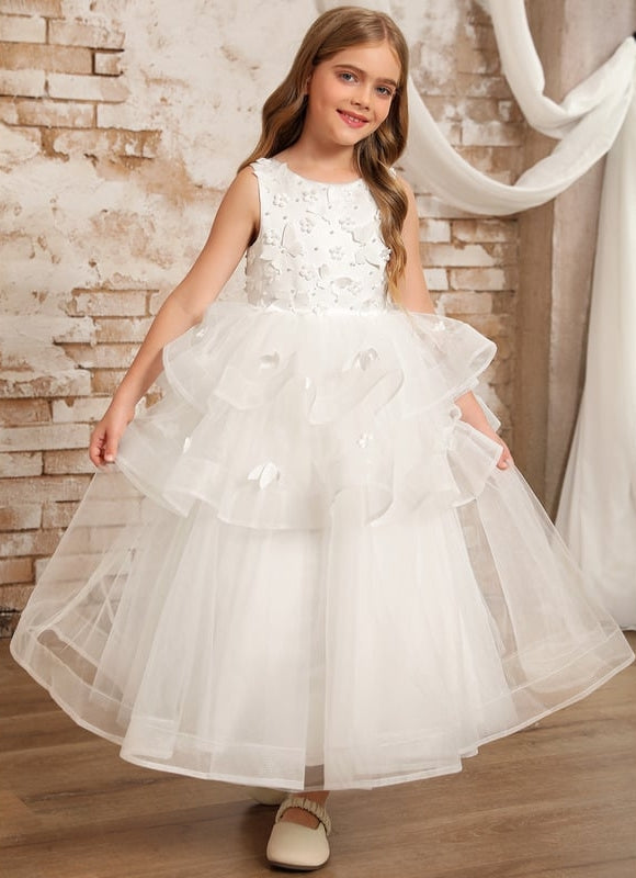 Robe Cérémonie Nuptiale Enfant Satinée - gallery 2