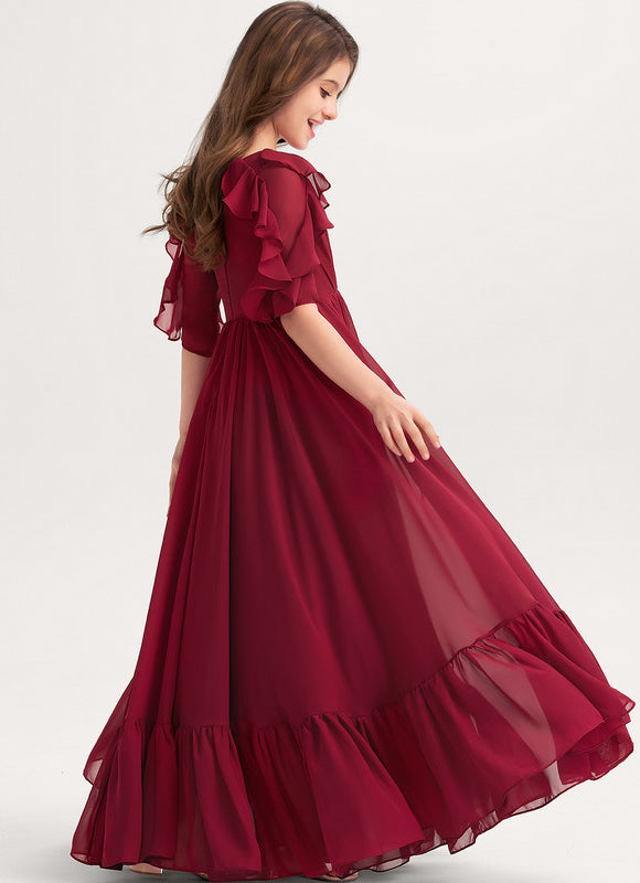 Robe Cérémonie Volants Bordeaux - gallery 1