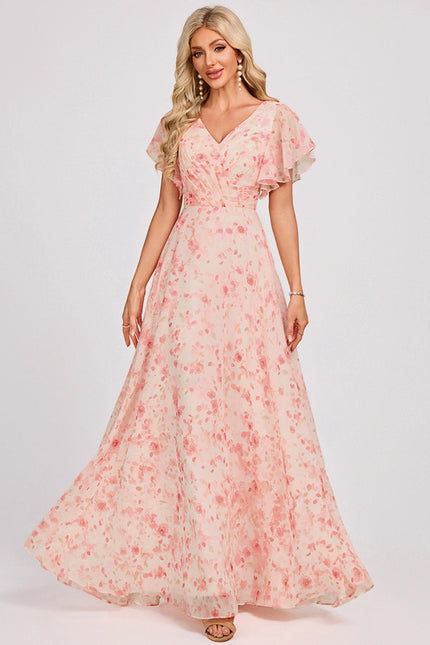 Robe Cérémonie Longue Volants Rose - gallery 3