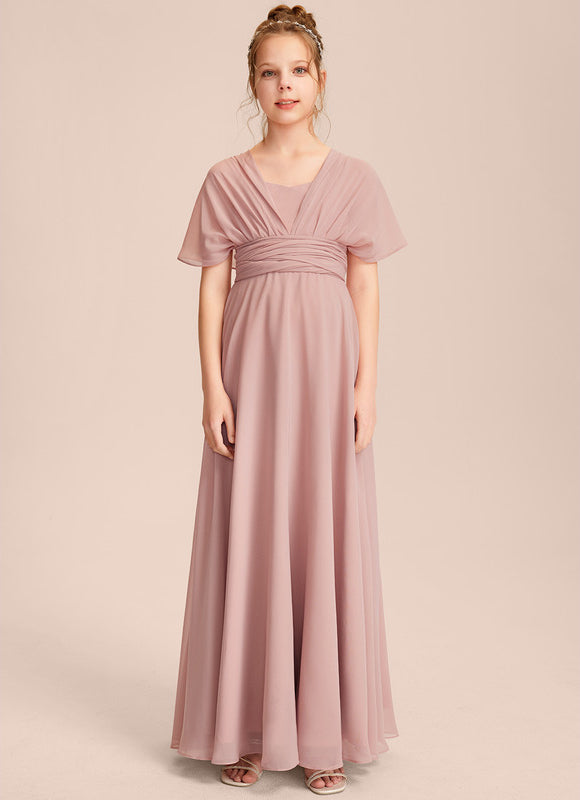 Robe Cérémonie Mousseline Rose Poudré - gallery 9