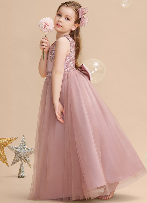 Robe Cérémonie Tulle Rose Poudré - gallery 2