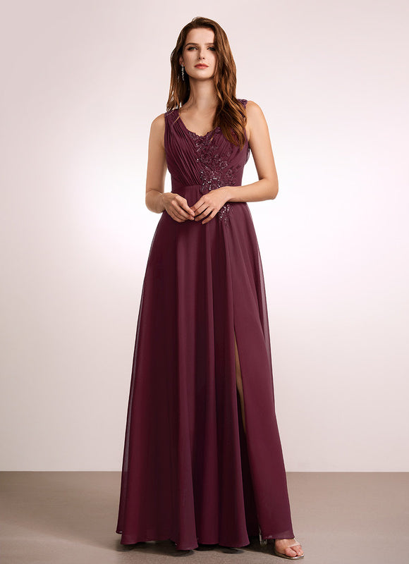 Robe Cérémonie Longue Rose Élégante - gallery 2