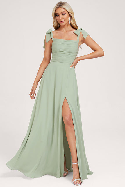 Robe Cérémonie Fluide Vert Amande
