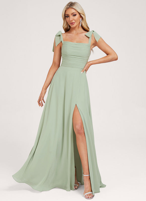 Robe Cérémonie Fluide Vert Amande