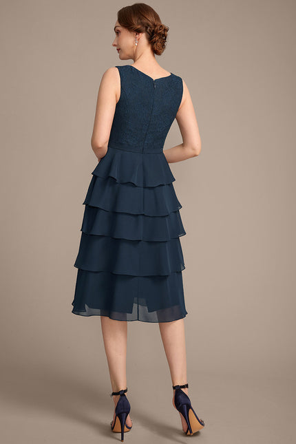 Robe Ceremonie Grande Taille Bleu Marine - gallery 8