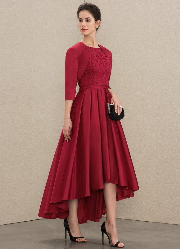 Robe Cérémonie Rouge Satiné Élégant