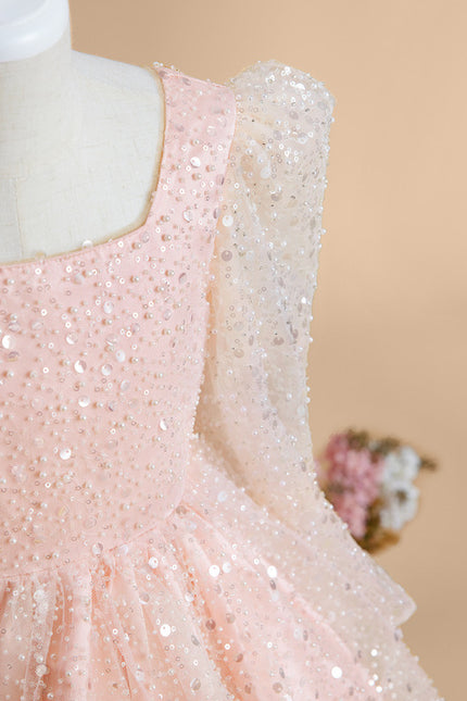 Robe Cérémonie Pailletée Rose - gallery 5