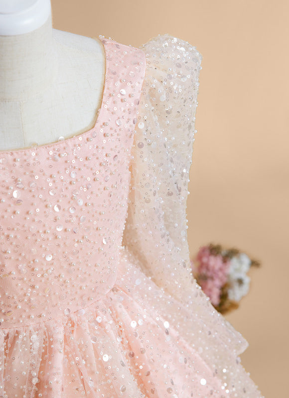 Robe Cérémonie Pailletée Rose - gallery 5