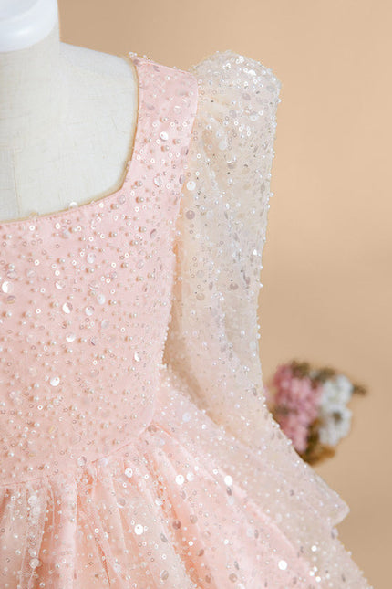Robe Cérémonie Pailletée Rose - gallery 5