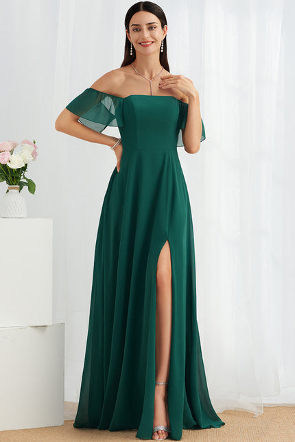 Robe Cérémonie Mousseline Vert Profond - gallery 3