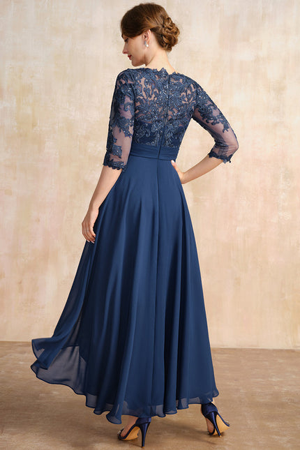 Robe Cérémonie En Dentelle Marine - gallery 7