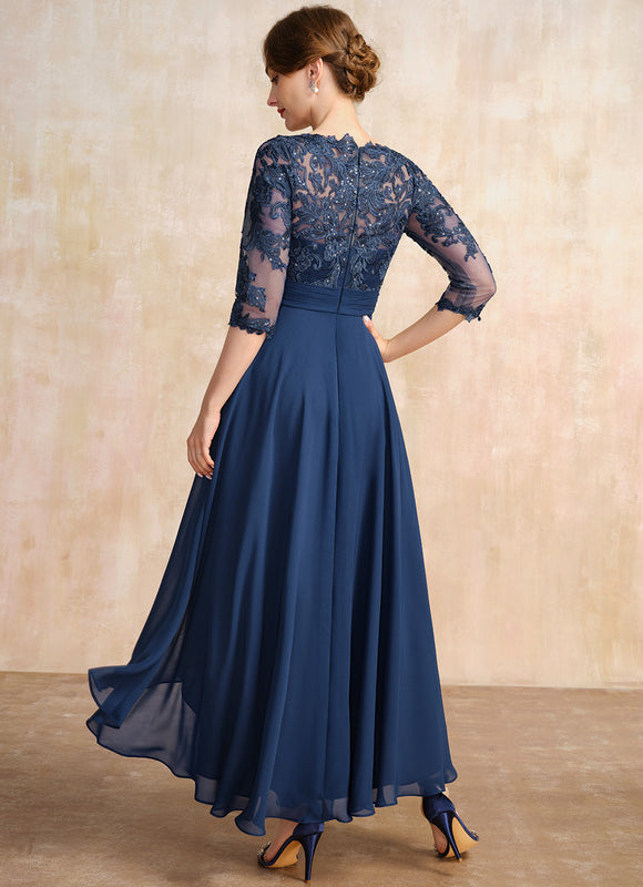 Robe Cérémonie En Dentelle Marine - gallery 7