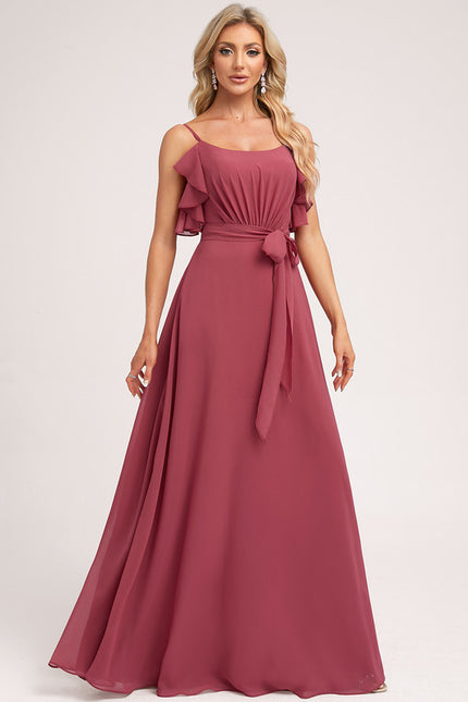 Robe Cérémonie Longue Volants Rose - gallery 3