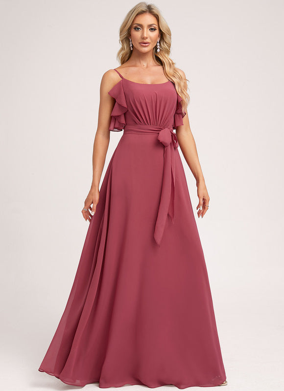 Robe Cérémonie Longue Volants Rose - gallery 3