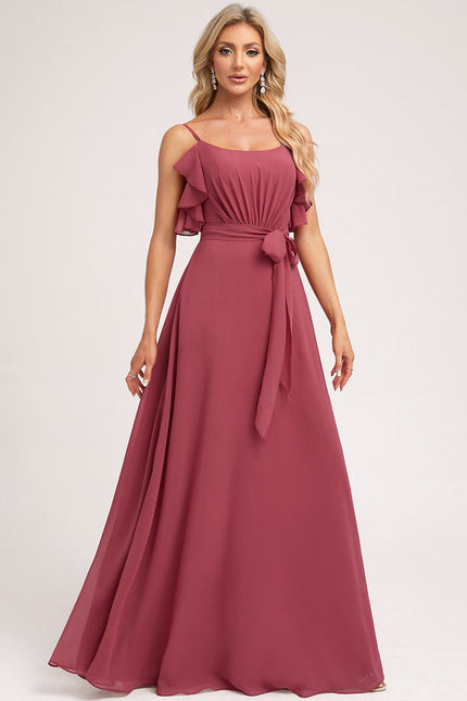 Robe Cérémonie Longue Volants Rose - gallery 3