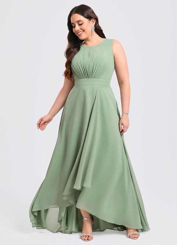 Robe Cérémonie Asymétrique Verte - gallery 5