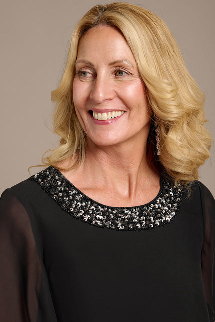 Robe Cérémonie Noire Fluide - gallery 1