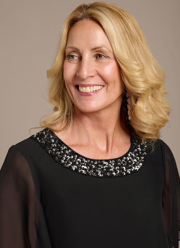 Robe Cérémonie Noire Fluide - gallery 1