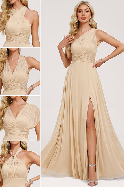Robe Cérémonie Élégante Sable