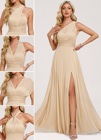 Robe Cérémonie Élégante Sable