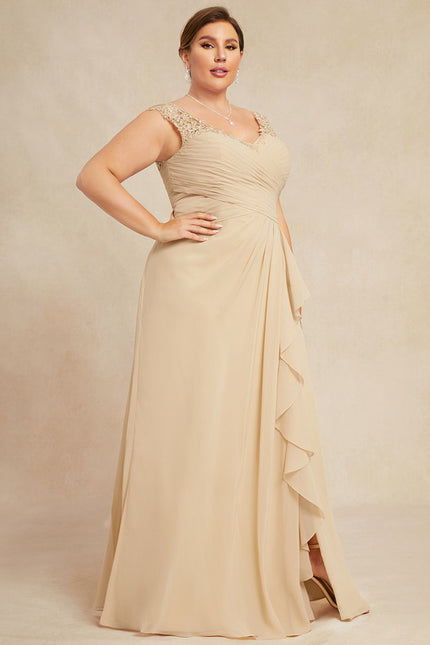 Robe Cérémonie Gris Souris Dentelle Élégante - gallery 8