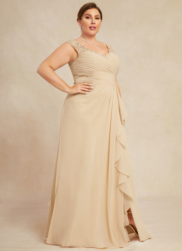 Robe Cérémonie Gris Souris Dentelle Élégante - gallery 8