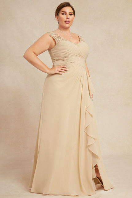 Robe Cérémonie Gris Souris Dentelle Élégante - gallery 8