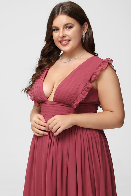 Robe Cérémonie Longue Volants Rose - gallery 7