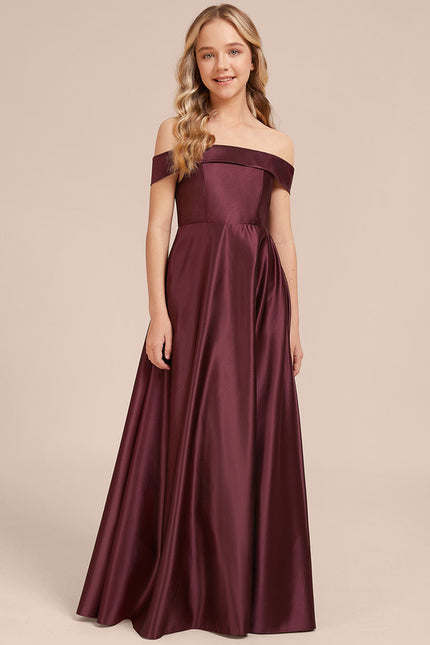 Robe Cérémonie Satin Bordeaux - gallery 3