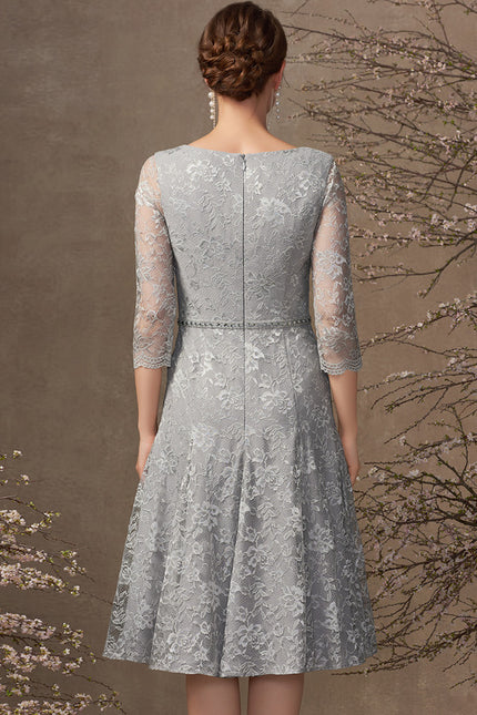 Robe Cérémonie Grise Dentelle - gallery 6