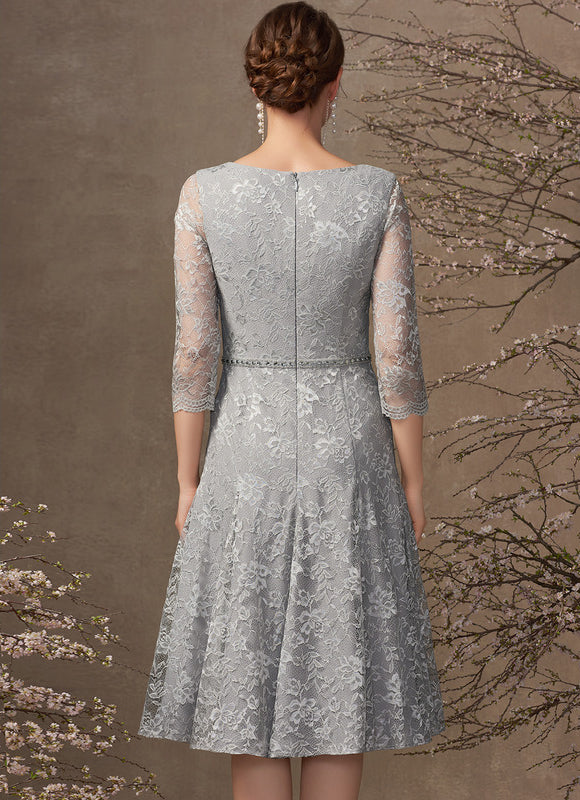 Robe Cérémonie Grise Dentelle - gallery 6