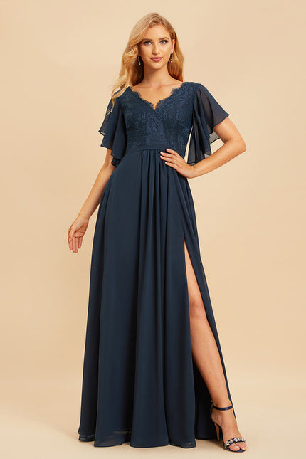 Robe Cérémonie Longue Rose Élégante - gallery 1