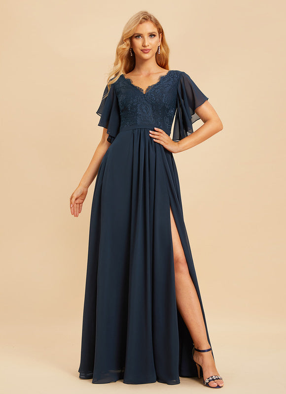 Robe Cérémonie Longue Rose Élégante - gallery 1