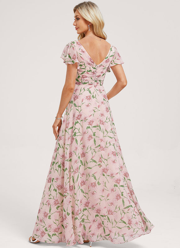 Robe Cérémonie Longue Volants Rose - gallery 4