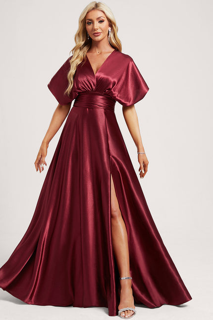 Robe Cérémonie Satinée Rubis - gallery 5