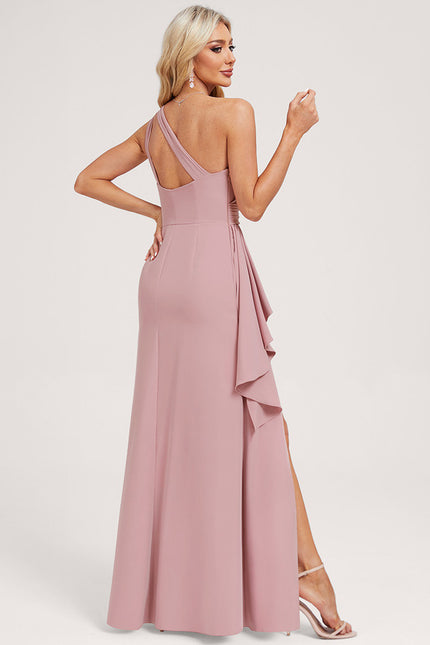 Robe Cérémonie Asymétrique Rose Chic - gallery 1