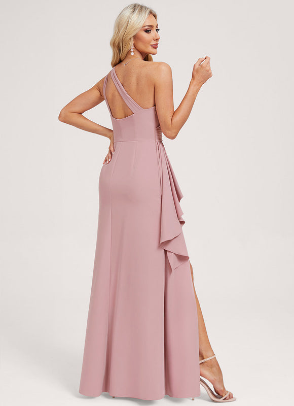 Robe Cérémonie Asymétrique Rose Chic - gallery 1
