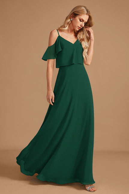 Robe Cérémonie Longue Volants Rose