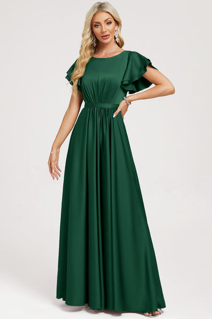 Robe Cérémonie Vert Émeraude Satiné