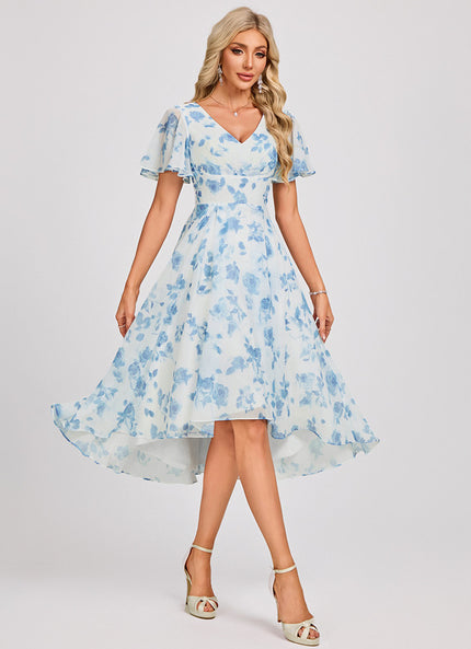 Robe Cérémonie Fluide Marine Élégante