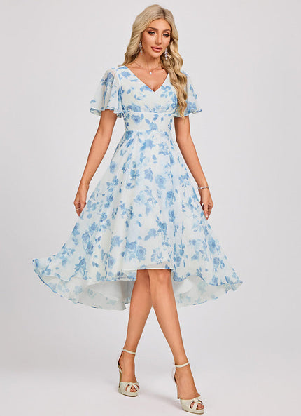 Robe Cérémonie Fluide Marine Élégante
