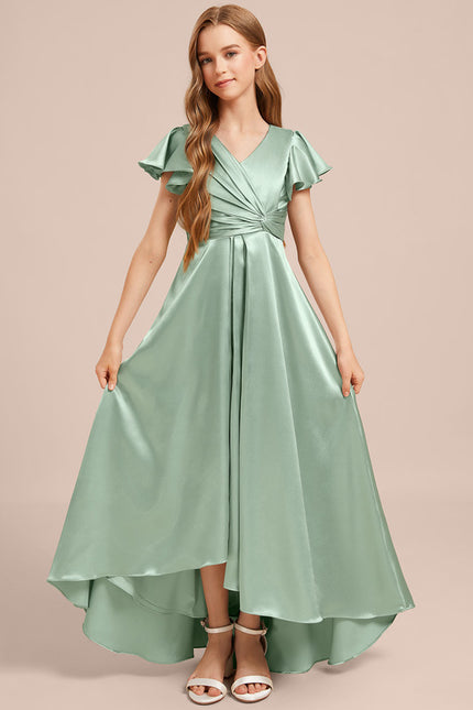 Robe Cérémonie Satin Bleu Ciel - gallery 3