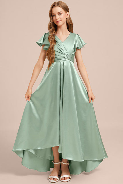 Robe Cérémonie Satin Bleu Ciel - gallery 3