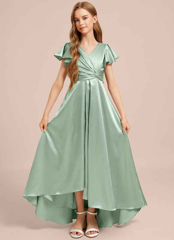 Robe Cérémonie Satin Bleu Ciel - gallery 3
